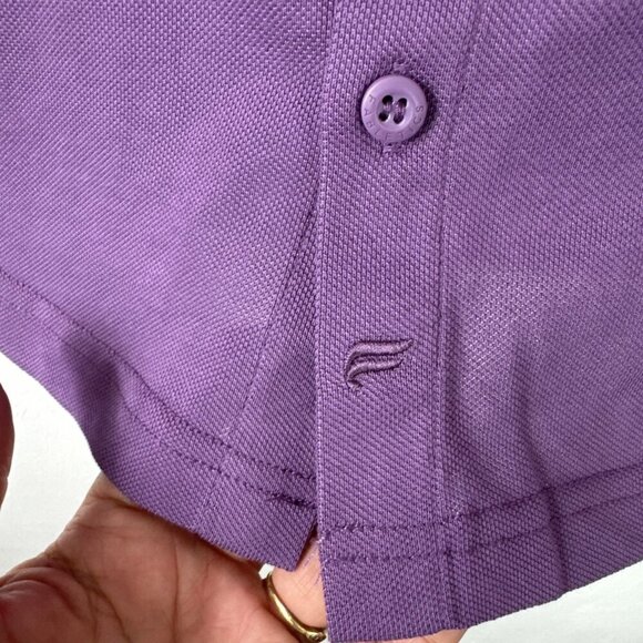 Fabletics Men's L The Dash Short Sleeve Button Up Shirt Purple Knit NWT - Picture 4 of 15